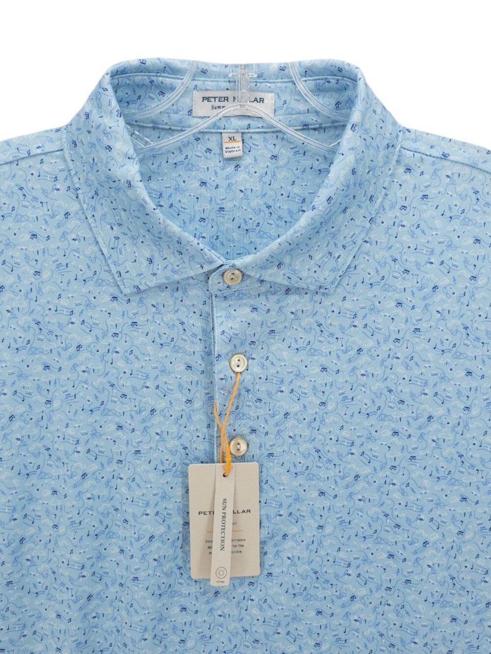 NWT PETER MILLAR Summer Comfort Melody Performance Jersey Polo SKY Blue Size XL